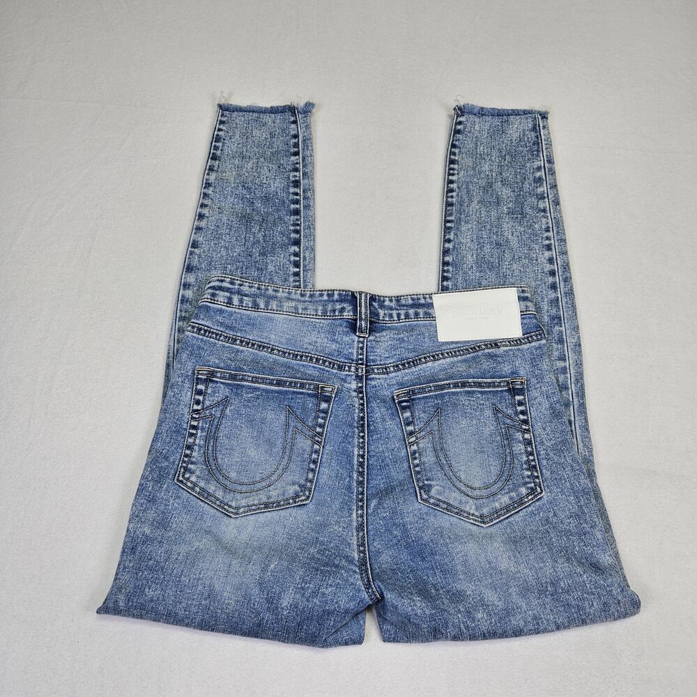 True Religion Womens 29 Jean Halle High Rise Stonewash Stretch Distressed Retro - Picture 16 of 16